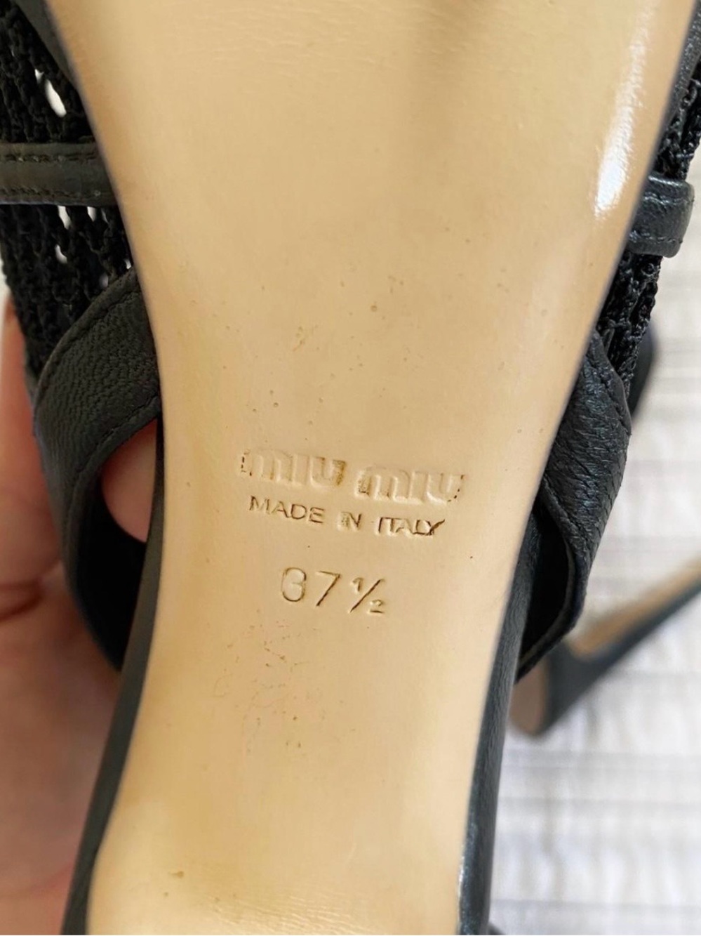 MIU MIU Vintage Heels Peep Toe Style
Black Leather Mesh Platform size 37.5 - Picture 7 of 9